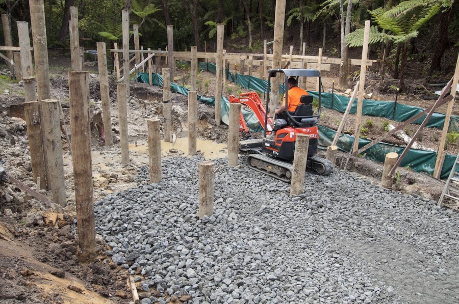 Our earthworks contractor Stu starting to make things look pretty again.