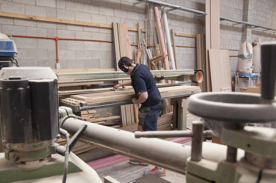 Can't wait to see our kitchen cabinets being made in here.