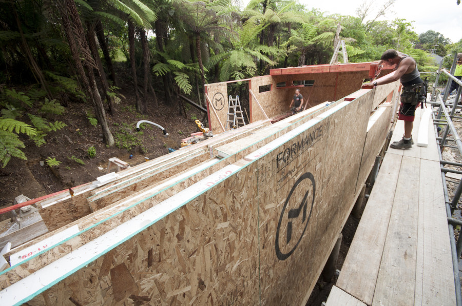 Dan fixing a top plate into place.