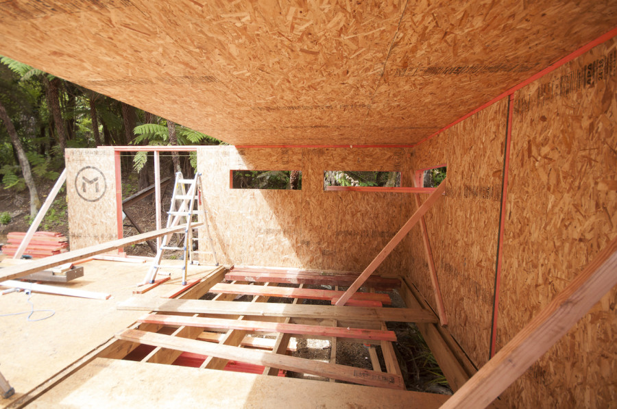 With the ceiling panels going in and sealing the building up, it suddenly felt like we had a real home!