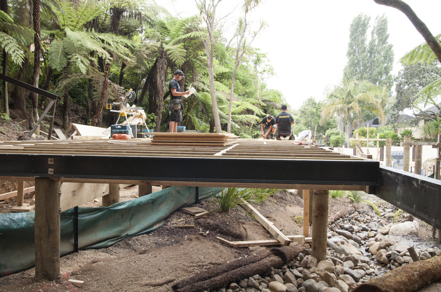 All the bearers and joists in place. Looking mighty fine!