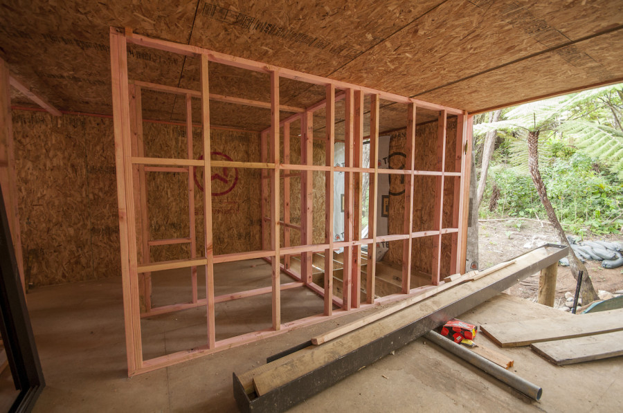 Another view through our master bedroom. Our bed will be in the centre of that framed wall you can see. Then behind it is our en suite and walk in wardrobe.