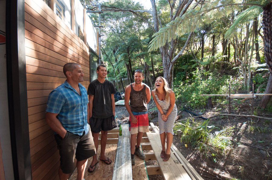 Such a cool photo. Kylie, Dan, Rawere and Ray. 