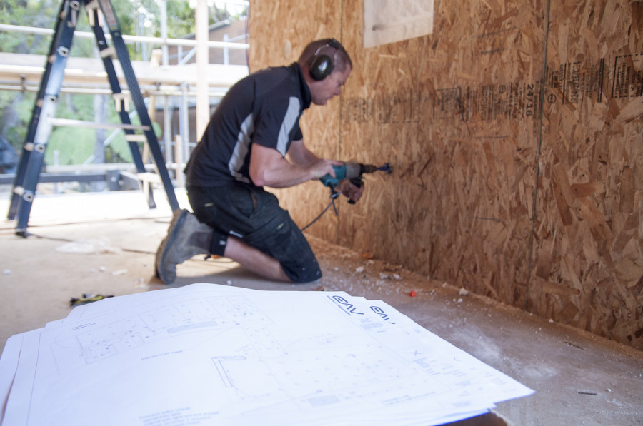 Matt setting up all of our entertainment needs, including a full surround sound audio system that has multi zone functionality, meaning I could be on the roof top deck listening to the cricket commentary while Kylie is downstairs watching TV. 