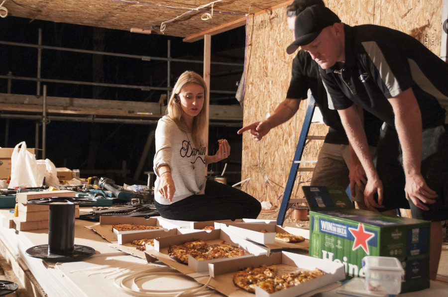 Mmm. Pizza and beer.