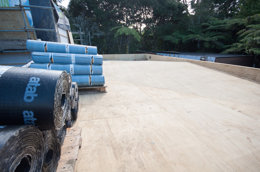 The base and cap sheets waiting to be applied.