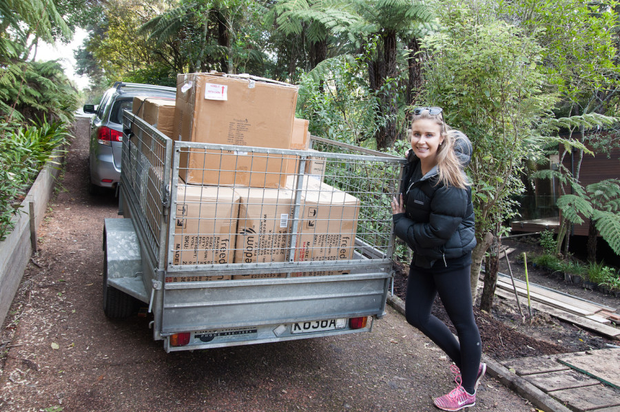 The first trailer load of furniture ready to go into the house. So exciting! 